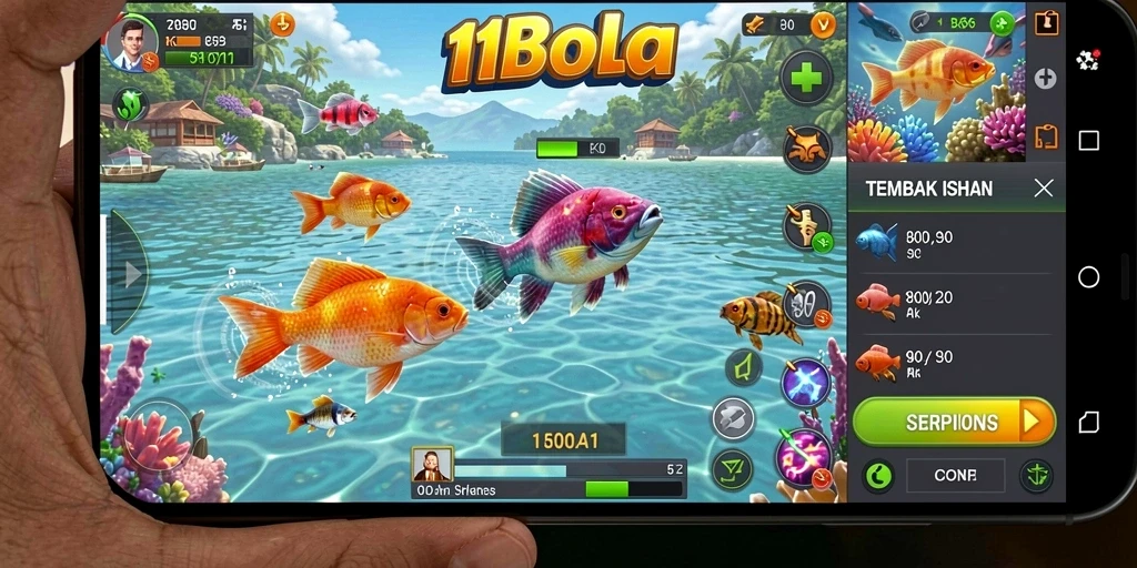 Screenshot 11BOLA menampilkan aksi seru dalam Tembak Ikan.