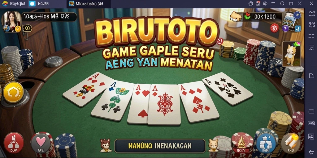 Tampilan gameplay seru dan interaktif BIRUTOTO di layar smartphone.