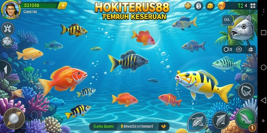 Tangkapan layar gameplay HOKITERUS88 yang menampilkan aksi Tembak Ikan.