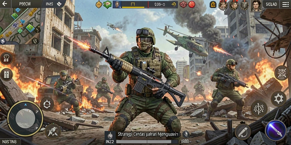 Tampilan gameplay IN22 dengan banyak aksi taktis dan strategi yang menarik.