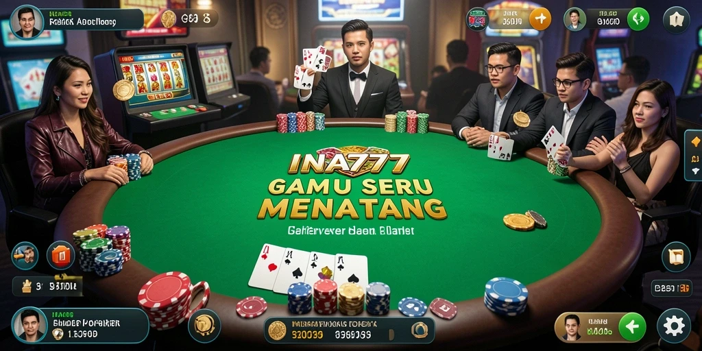 Tampilan gameplay seru dalam game Poker INA777.