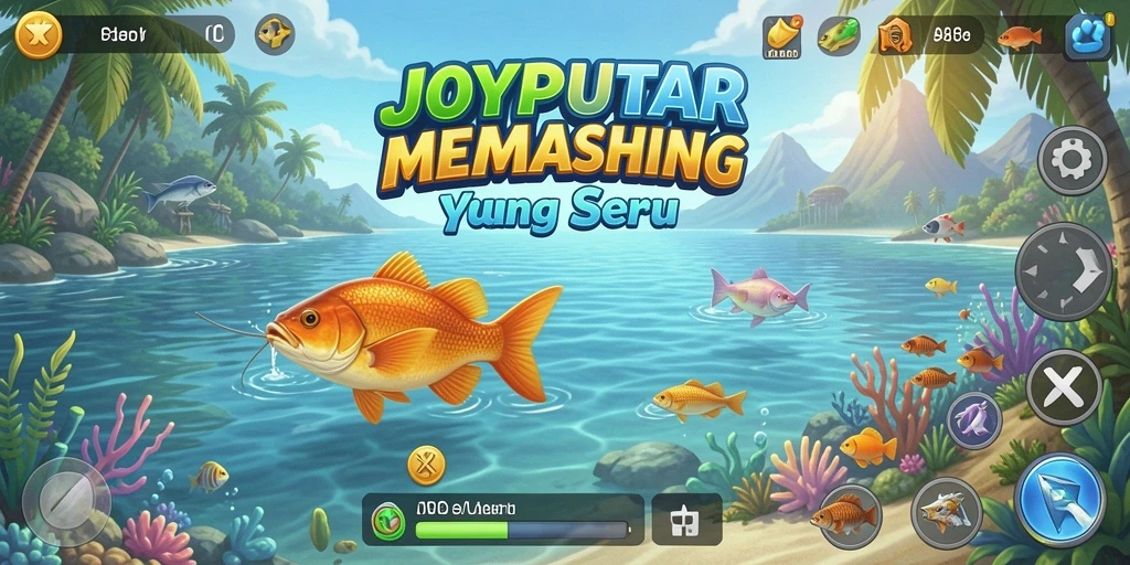 Tampilan gameplay <strong>JOYPUTAR</strong> yang seru dan menarik saat memancing.