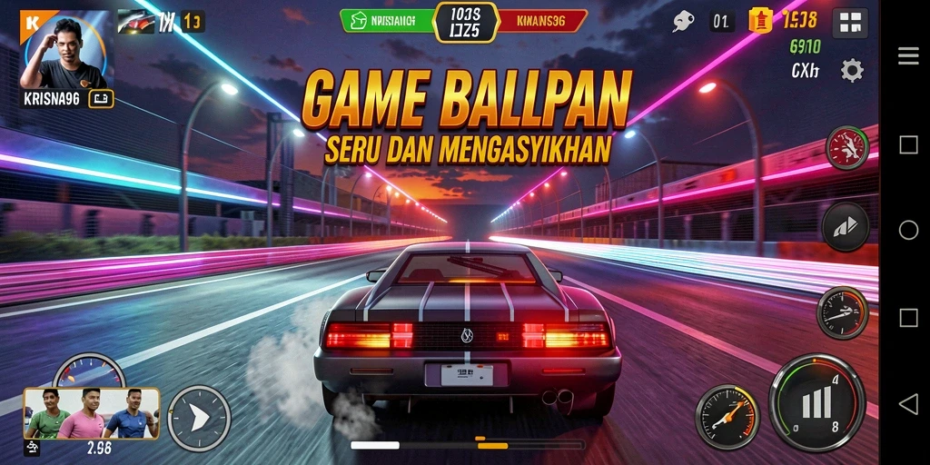 Gameplay balapan seru di KRISNA96 dengan grafis memukau.