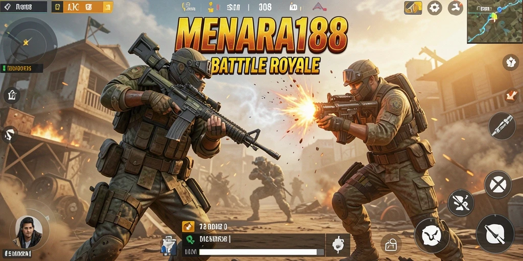 Screenshot gameplay Menara188 dengan aksi bertempur intens.