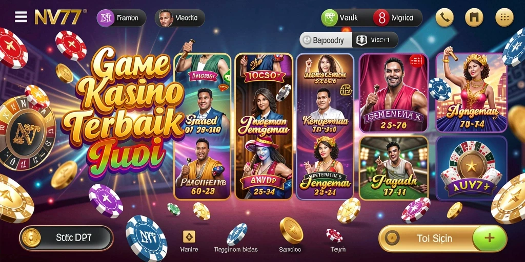 Tampilan menarik gameplay Kasino NV77 yang seru dan menghibur.