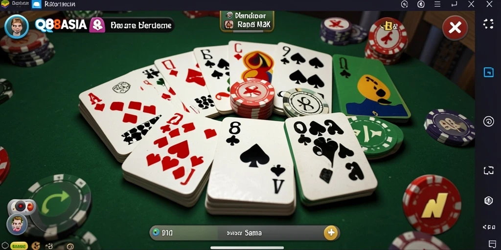 Tampilan gameplay Gaple yang menarik dan interaktif di QQ88ASIA.