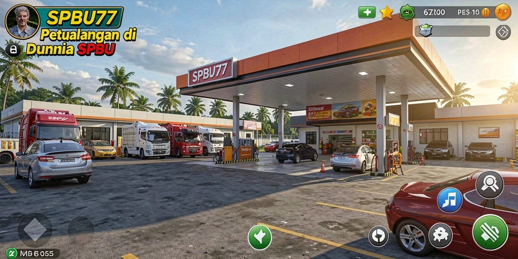 Screenshot gameplay SPBU77 menampilkan aksi seru dalam mengelola SPBU.