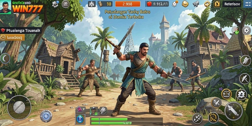 Tampilan gameplay WIN777 yang menawan dalam dunia terbuka penuh petualangan.
