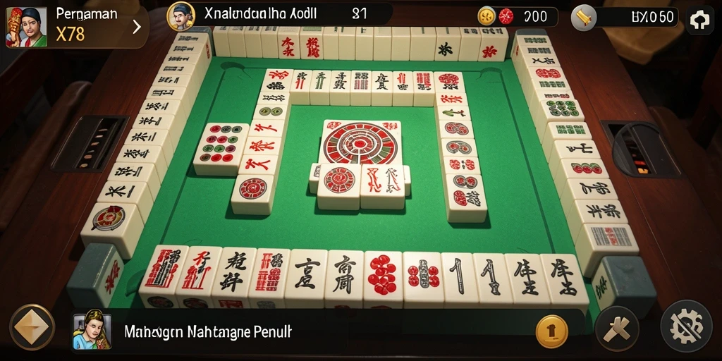Screenshot gameplay X78 dengan tampilan menarik yang memikat pemain Mahjong.